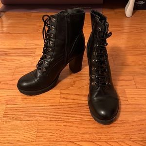 G by guess black heeled boots size 11M